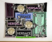 Versace Multicolor Medusa Head Baroque Print Flannel Sofa Throw Blanket IMG_1446
